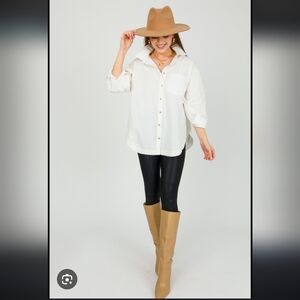 Men's White Button-Up Jacket